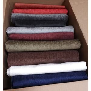 Lot of 10 Mix Colors Fire Treated Polyester Velvet Fabric Yards Scraps Remnants